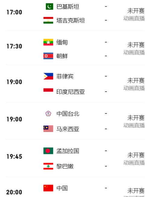 世预赛中国队赛程2022